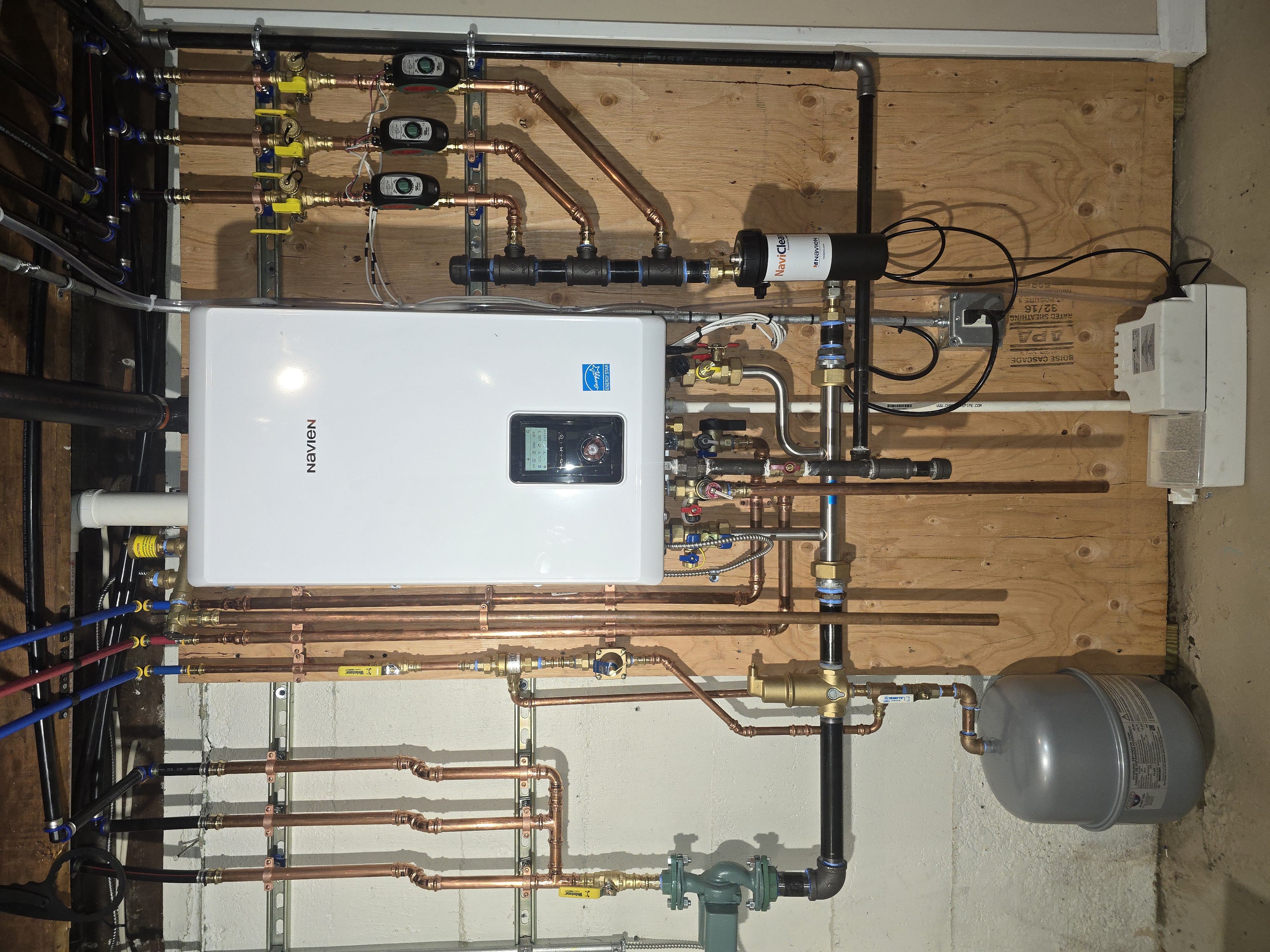 Navien tankless combi boiler installation